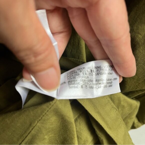Zara Green v neck button button shirt maxi cotton dress Sz XS - Picture 15 of 15